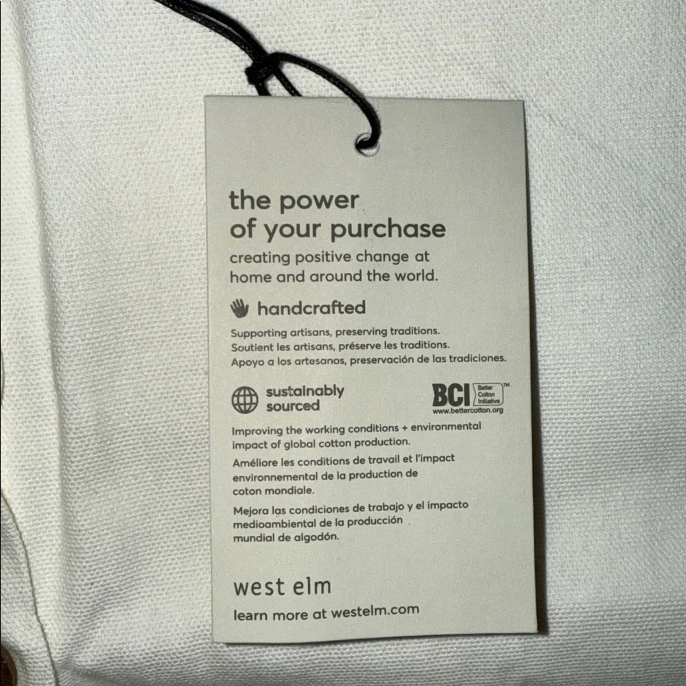 NWT West Elm Embellished Deco Colorblock Pillow, Crate And Barrel Feather Insert